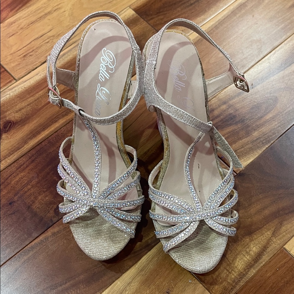 Gold Strappy Women's Sandals